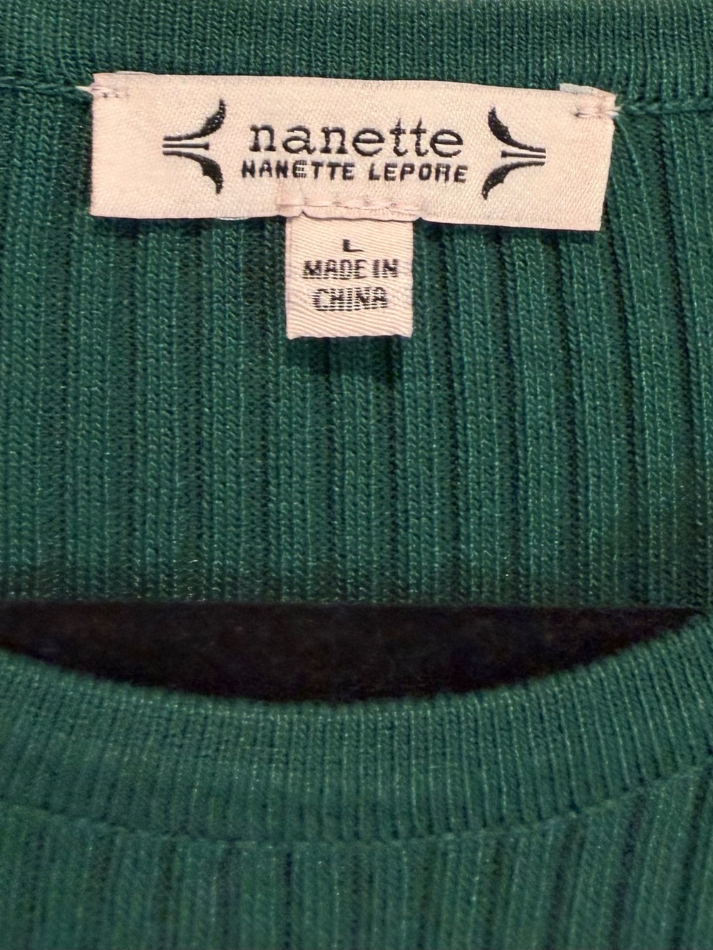 Nanette Lepore Hunter Green Ribbed Fringe Midi Sweater Dress NWT L - Picture 8 of 11